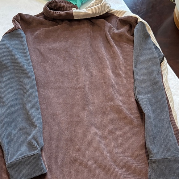 Mine Corduroy Shirt in Cream and Brown - Picture 3 of 5
